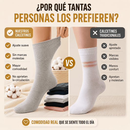CALCETINES PREMIUM PARA DIABÉTICOS| PACK 12 PARES - AJUSTE SUAVE TODO EL DÍA
