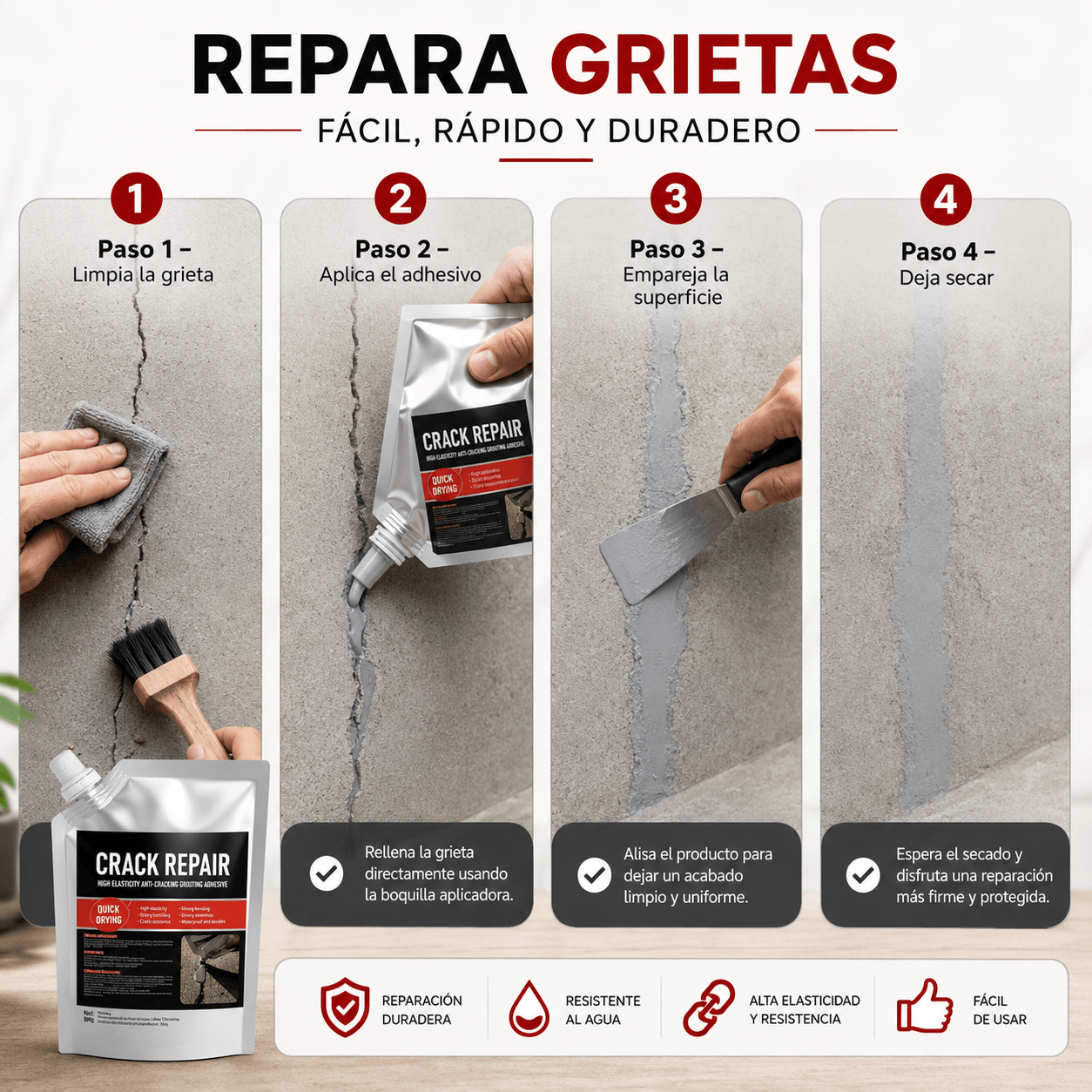 FisurTech - Refuerza Grietas Rápido (500 grs.)