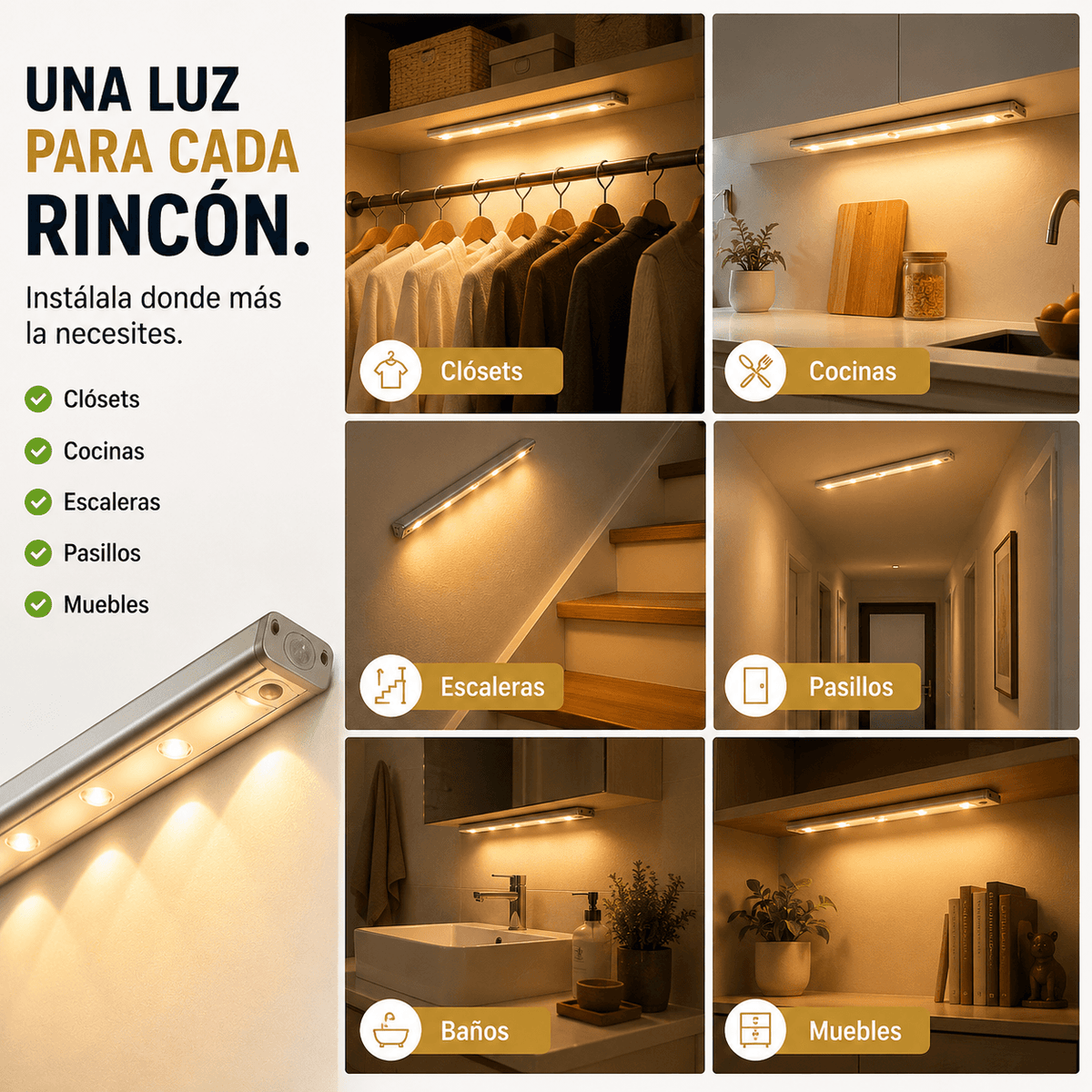 LuxMotion - Luz automática donde la necesites - con sensor 50cm