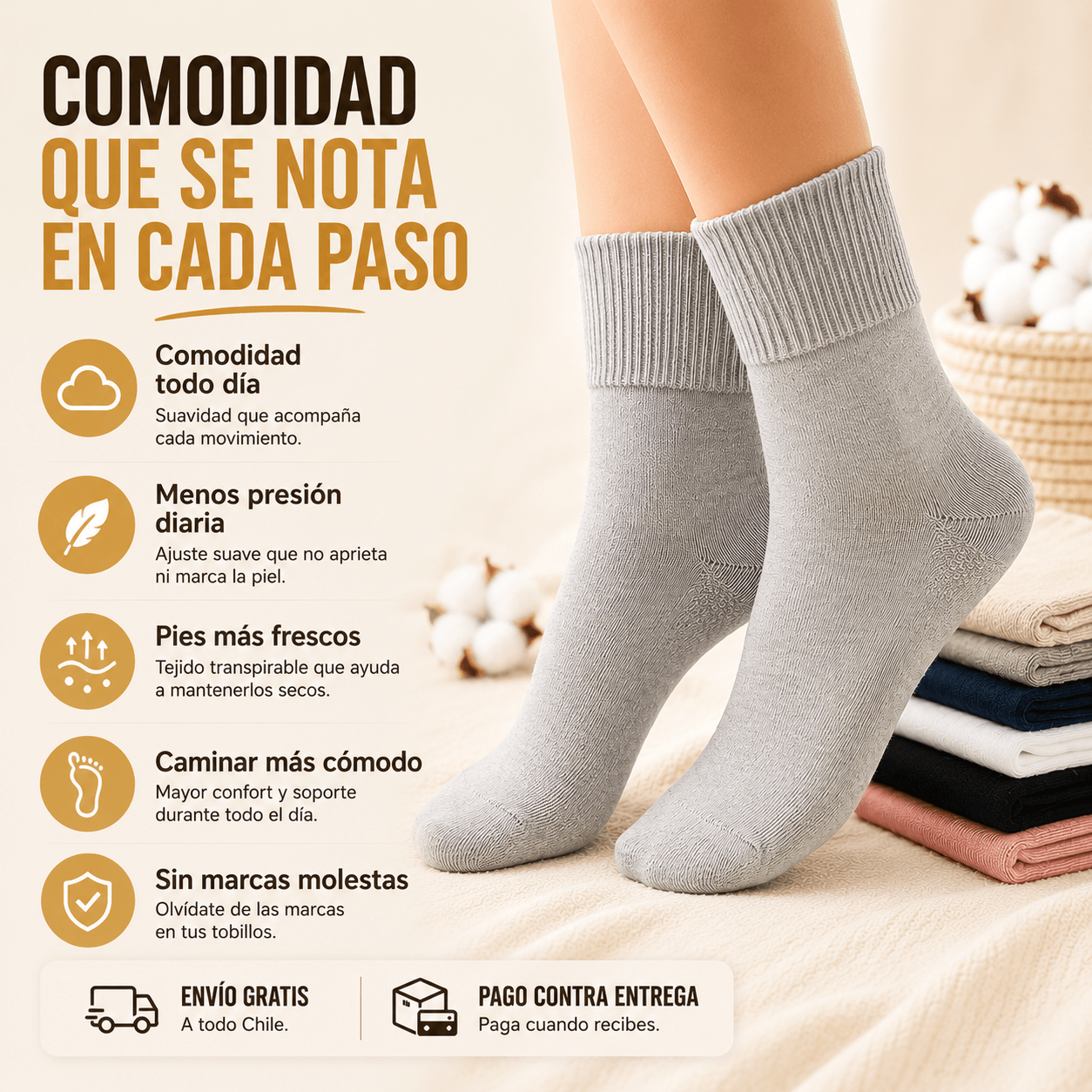 CALCETINES PREMIUM PARA DIABÉTICOS| PACK 12 PARES - AJUSTE SUAVE TODO EL DÍA