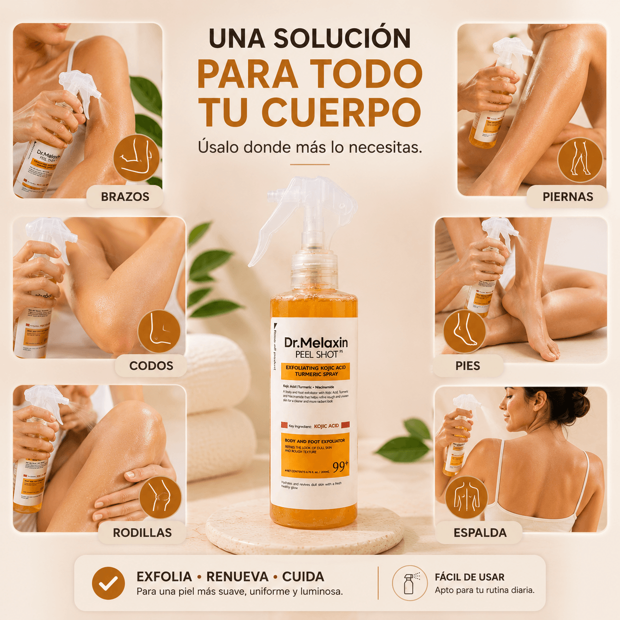 Dr. Melaxin Peel Shot™ Exfoliante Corporal Kojic + Turmeric
