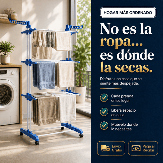 DryFlex - Seca Más en Menos Espacio - Tendedero Vertical 3 Pisos