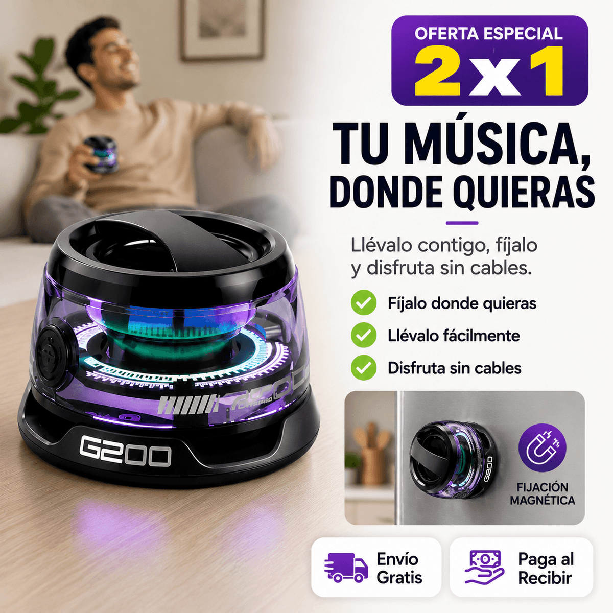 SoundMag - Sonido portátil con fijación magnética