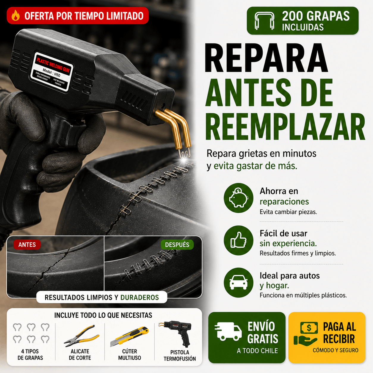 RepairPro X1 - Suelda Grietas en Plástico en Segundos