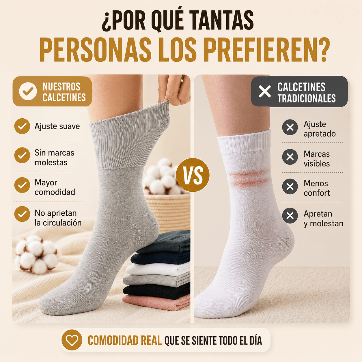 CALCETINES PREMIUM PARA DIABÉTICOS| PACK 12 PARES - AJUSTE SUAVE TODO EL DÍA