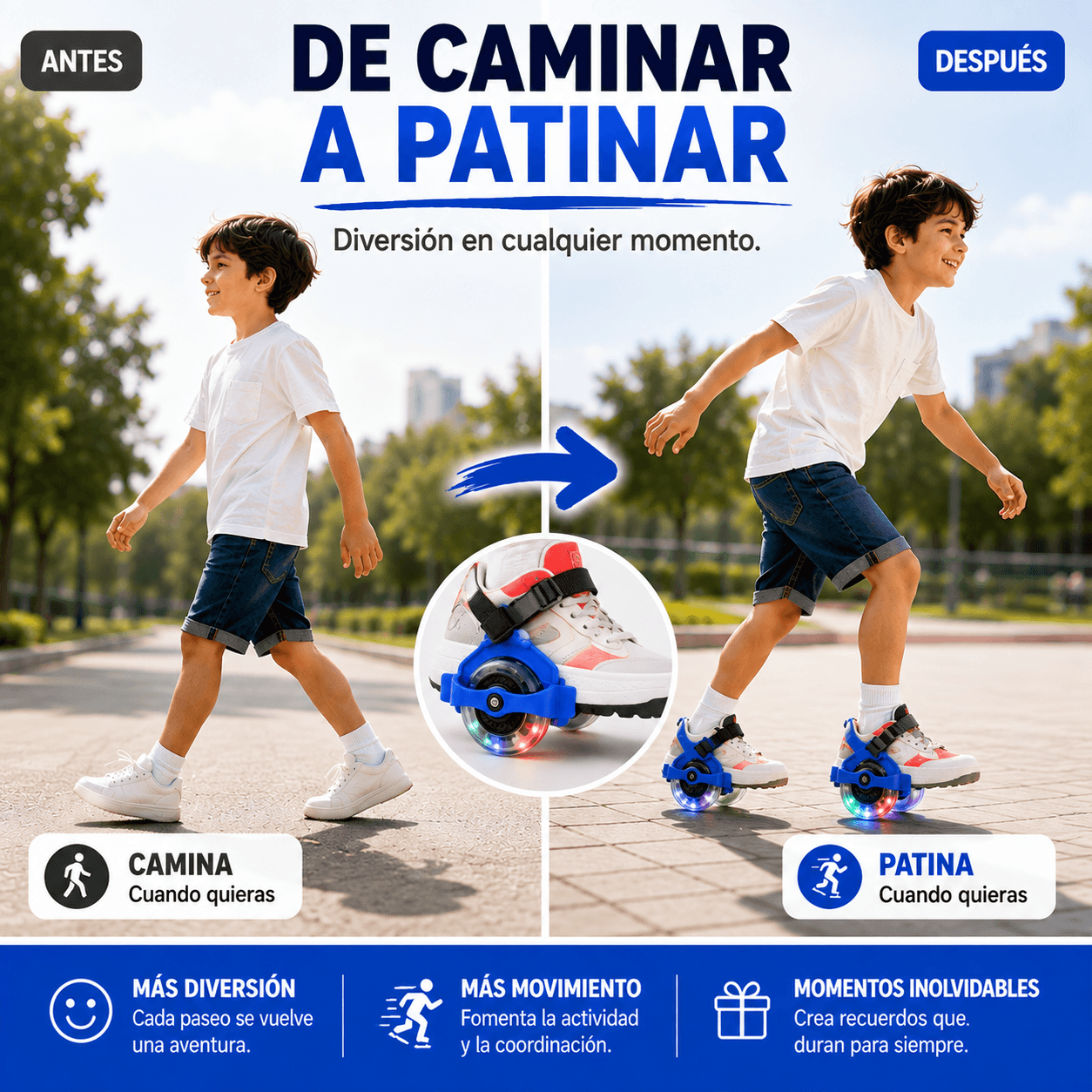 Rollix™- Patines ajustables para cualquier zapatilla