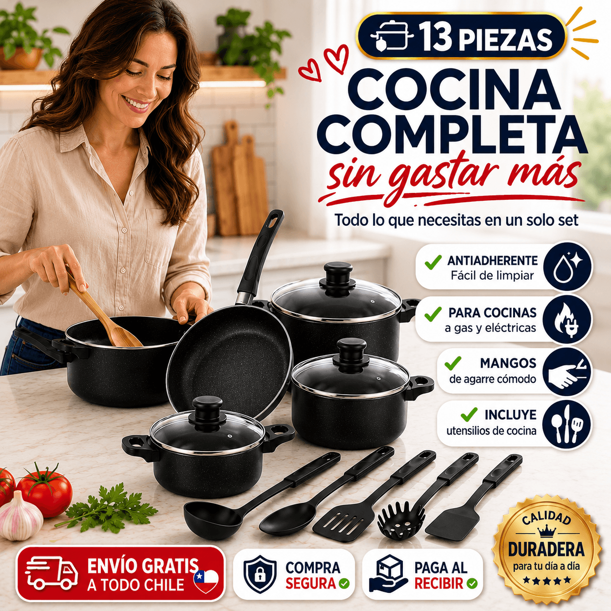 SET DE OLLAS  13 PIEZAS - Renueva tu cocina completa
