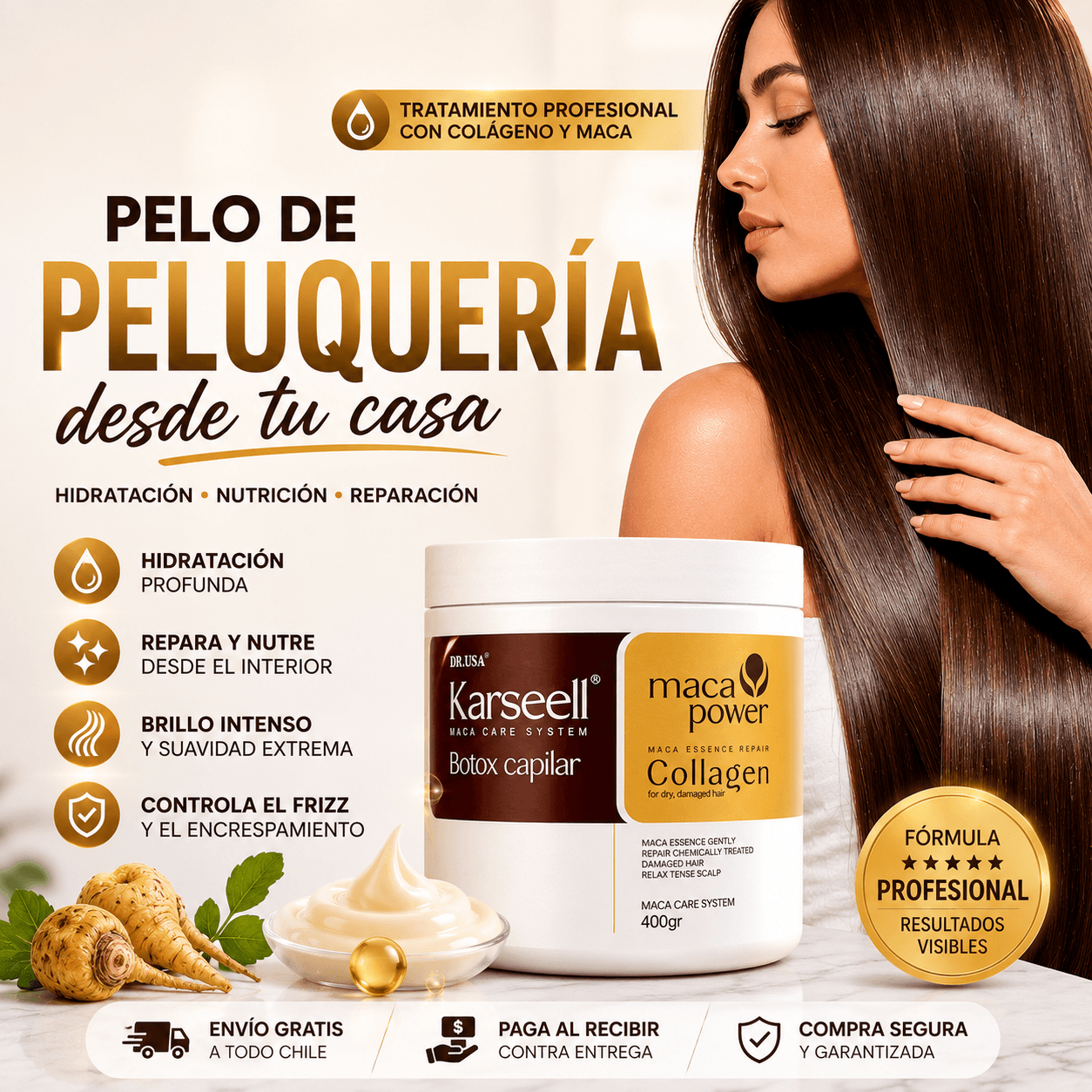 Karseell Botox Capilar 400gr -Sella las Puntas y Frena el Quiebre