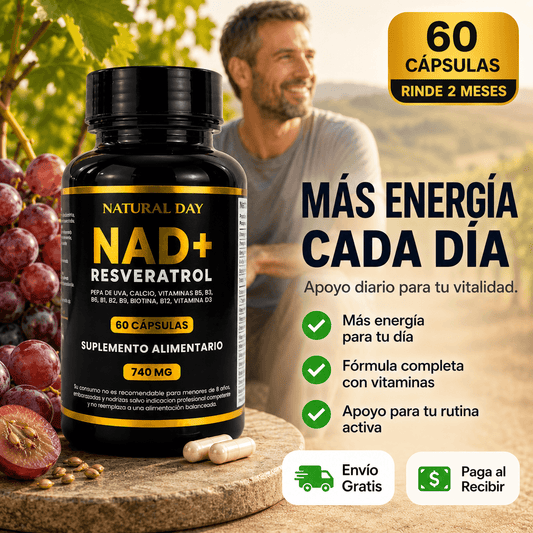 NAD + RESVERATROL 60 cap - Vitalidad para cada día