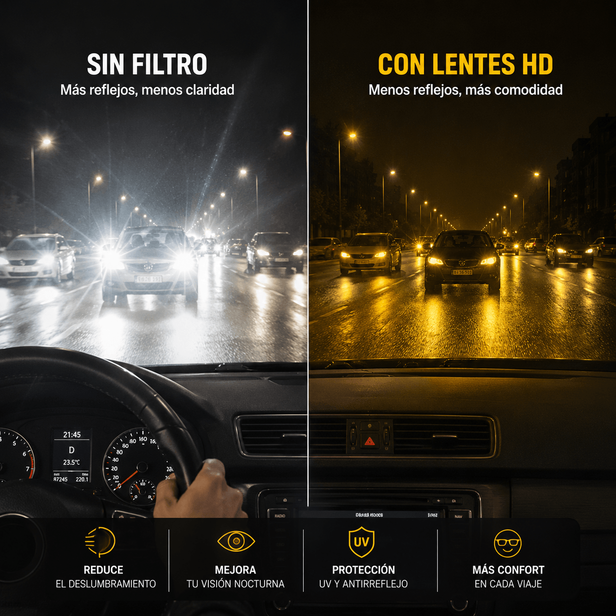 VisionPro HD - Ve claro de día y de noche al volante